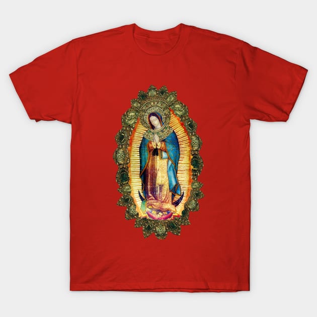 Our Lady of Guadalupe Mexican Virgin Mary Mexico Angels Tilma Aztec Queen of Heaven T-Shirt by hispanicworld